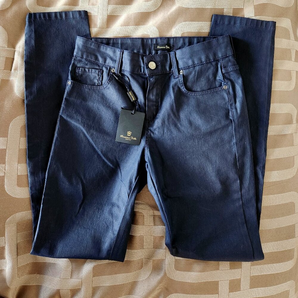 MASSIMO DUTTI SKINNY FIT BLACK THICK COTTON PANS NEW SIZE 4